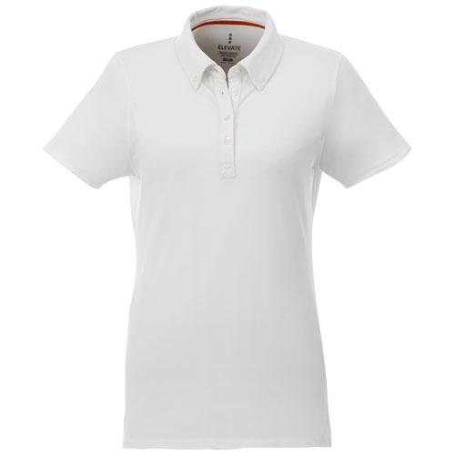 Polo boutonné manches courtes femme Atkinson 38105015 - col en tissu extensible, 95% coton 200 g/m²_0