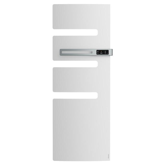 Radiateur sèche-serviettes connecté Serenis mât droite 750W Blanc Carat - Atlantic - 850559_0