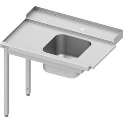 Romux® - Table d'entrée droite avec 1 bac 800x750x880 mm | Table d'entrée pour lave-vaisselle à capot 1 mm d'épaisseur_0