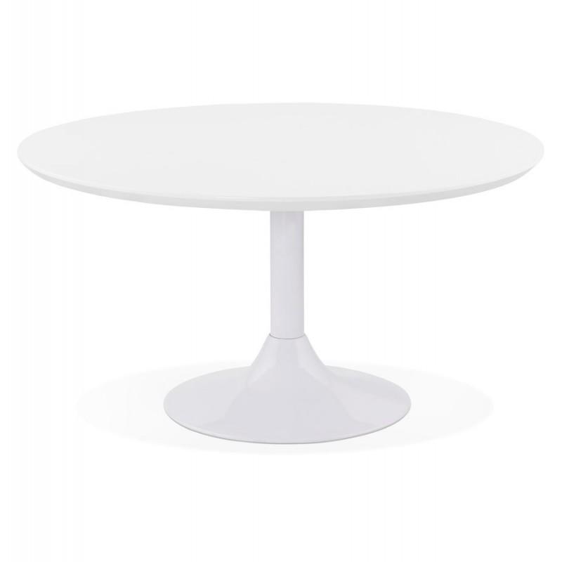 Table basse Kintana 90cm blanc - Paris Prix - MDF & métal, épaisseur 2,5 cm_0