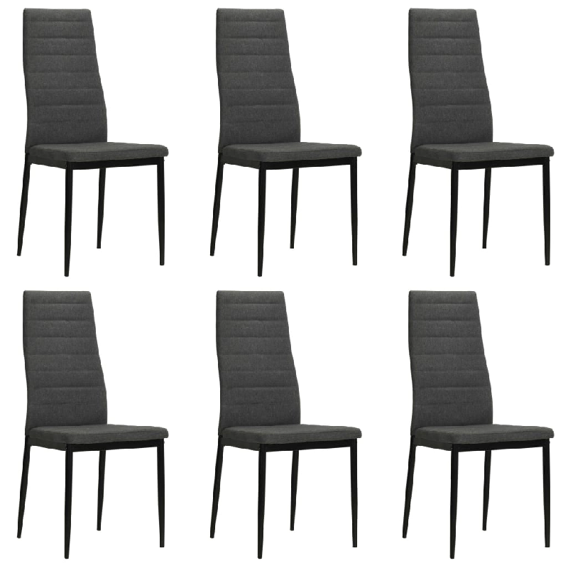 VidaXL Chaises à Manger Lot De 6 Gris Foncé Tissu - gris 275379_0