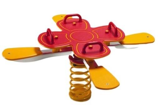 Jeu sur ressort Trèfle géant rouge - Pour enfants de 2 à 12 ans - Usage privé ou collectif_0