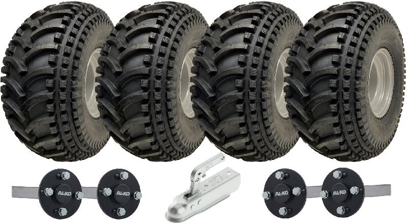 22x11.00-8 Open Centre P308 ATV Trailer Kit Wheels ALKO Axles  SPP Hitch 620kgs_0