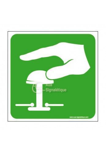 3056-ca-v-130 - Panneau arrêt d'urgence vert - Signalisations sécurité travail - 130x130 mm - Aua Signalétique_0