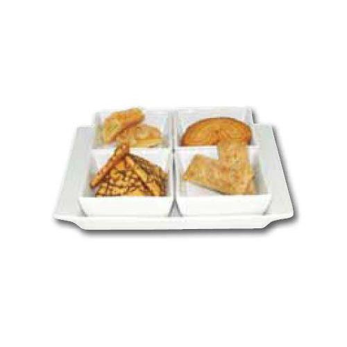 4 RAMEQUINS AVEC ASSIETTE EN PORCELAINE BLANCHE OLYMPIA - LOT DE 2