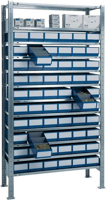 Étagère à  emboîter H2000xl1000xP400 mm étagère extension 12 supports en acier 60 x L 400 mm bleu_0