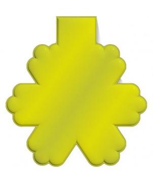 AIMANT RÉFLÉCHISSANT  EN PVC EN FORME DE FLOCON DE NEIGE M-10 RFX - JAUNE NÉON - ACCESSOIRES DE SÉCURITÉ PUBLICITAIRES