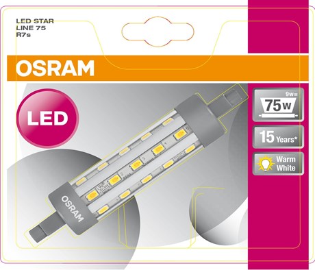 AMPOULE LED CRAYON LONG 9/75 W R7S (VENDU PAR 1)