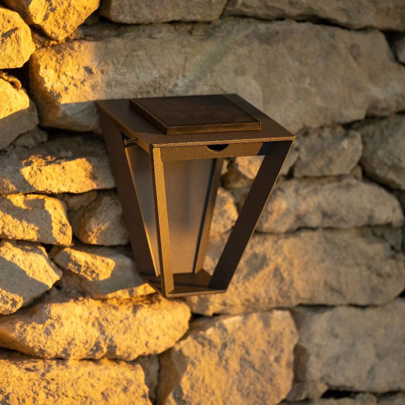LES JARDINS APPLIQUE SOLAIRE LED METRO AVEC CAPTEUR, GRISE