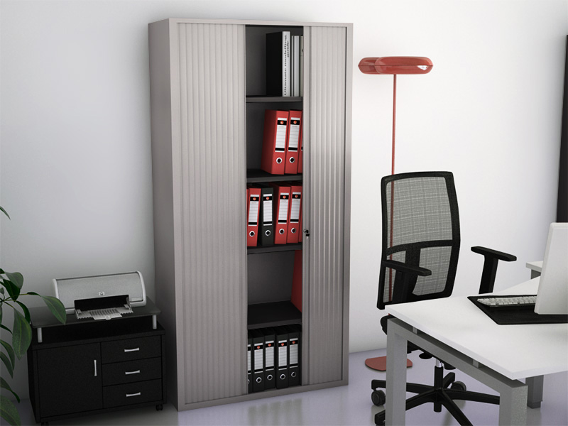 Armoire haute à rideaux bilame H198 cm - monobloc livrée montée avec serrure anticrochetage_0