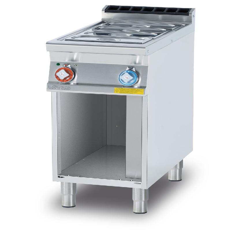 Bain-marie électrique monophasé sur étagère ouverte. GN 1/1 + GN 1/3 cuve h15 cm. Dimensions 40x90 h90 cm. Modèle BM-94EM - 2023_0