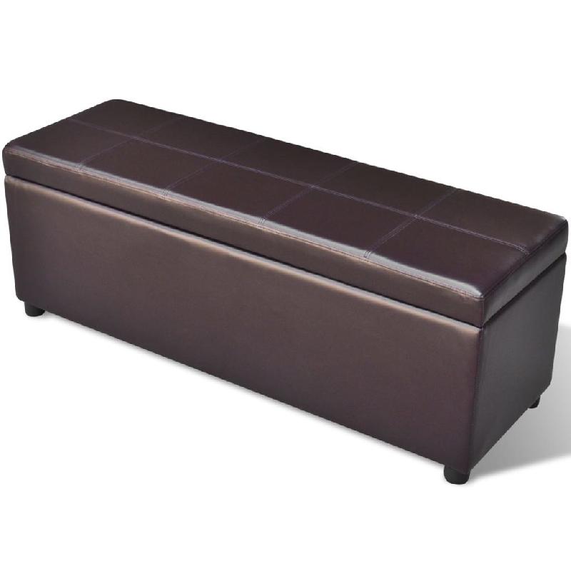 BANQUETTE POUF TABOURET MEUBLE BANC DE RANGEMENT EN BOIS BRUN 3002030_0