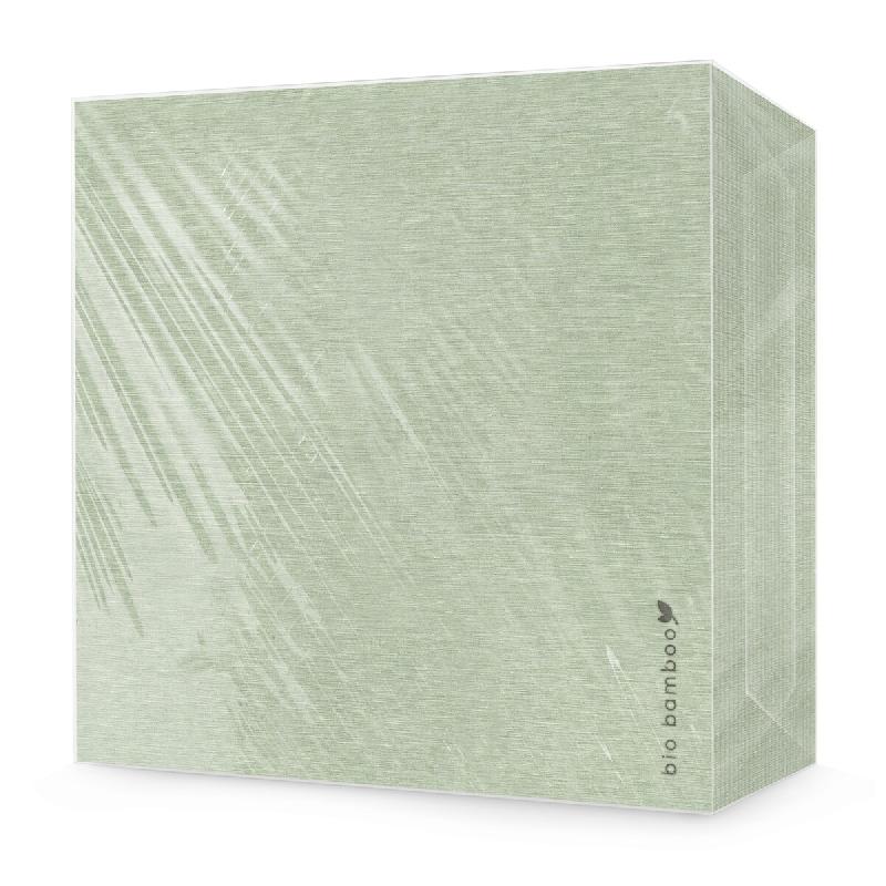 Bio Bamboo® - Serviette jetable, 40 x 40 cm, extrêmement douce, compostable, viscose de bambou, 600 pièces, vert olive - vert Bambou COL.110_0