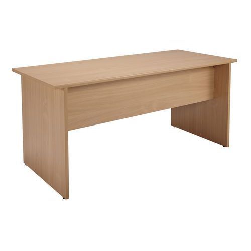 BUREAU DROIT ALPHA PIEDS PANNEAU 140 X 80 HÊTRE