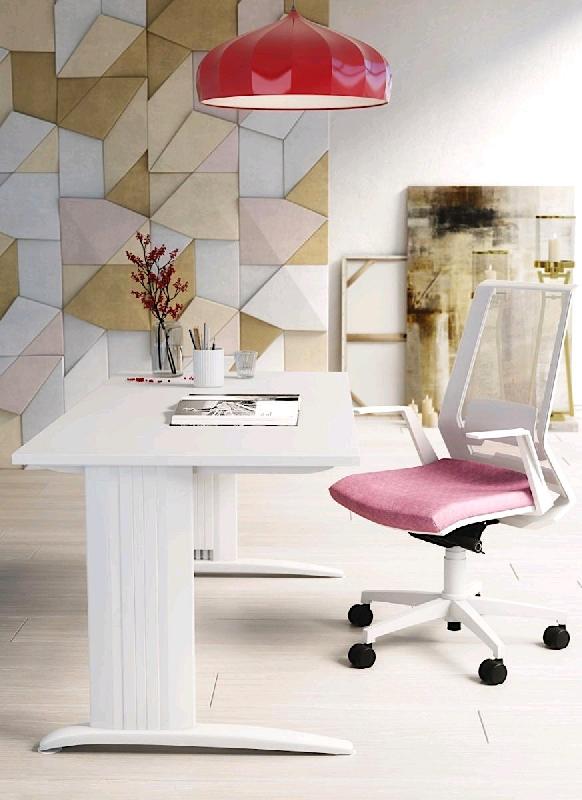 Bureau individuel Sigma - Mobel Linea - Blanc 9010, 160, Acacia clair_0