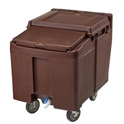 CAMBRO - ICS125L-131 - Chariot à glaçons bas avec 2 roues fixes, 2 roues pivotantes et 1 roue à frein (57 kg) - 80 x 58,5 x 74,5 cm - Marron Foncé_0