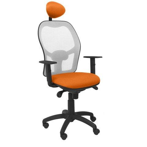 CHAISE JORQUERA EN MAILLE GRISE AVEC APPUI-TÊTE FIXE ET ASSISE BALI - NARANJA