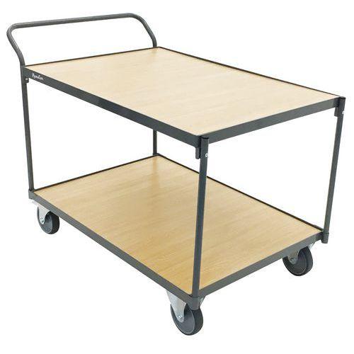 CHARIOT 2 PLATEAUX BOIS 1000 X 600 X 1000 - 250 KG - MANUTAN