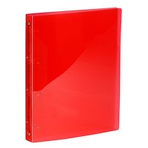 CLASSEUR 4 ANNEAUX PLASTIFIÉ PROPYGLASS VIQUEL - DOS 3,5 CM - TRANSLUCIDE ROUGE - LOT DE 12