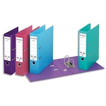 CLASSEUR À LEVIER CHROMOS PLUS, A4, 8 CM, PP, ASSORTI DE COULEURS - LOT DE 10