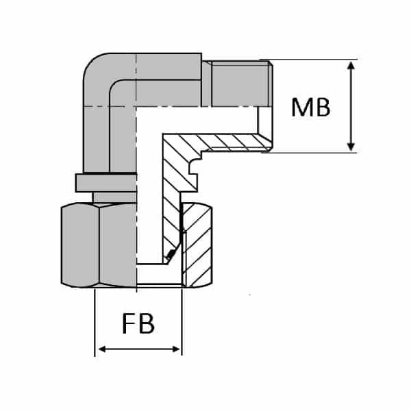 Coude 90° mâle BSP x femelle tournant BSP - 2