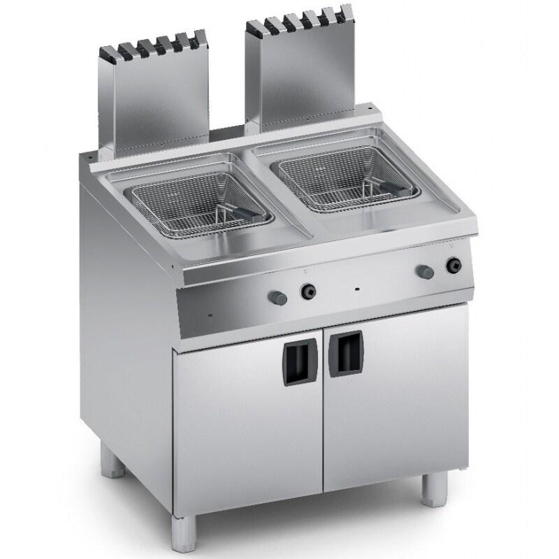 Cuistance Friteuse double gaz professionnelle 2 x 15 L – cuves inox 800 x 700 mm – thermostat 120–190 °C - inox 215FC700G_0
