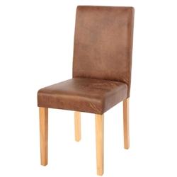Décoshop26 - Chaise de salle à manger cuisine en tissu imitation daim marron vintage pieds en bois clair design moderne 04_0002359 - marron 30002739_0
