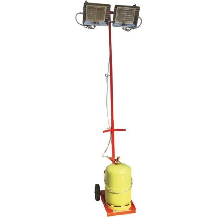 Double radiant gaz mobile sur roues - 2.4-8.6kW - intérieur propane ou butane - orientable et économique - 11576685_0