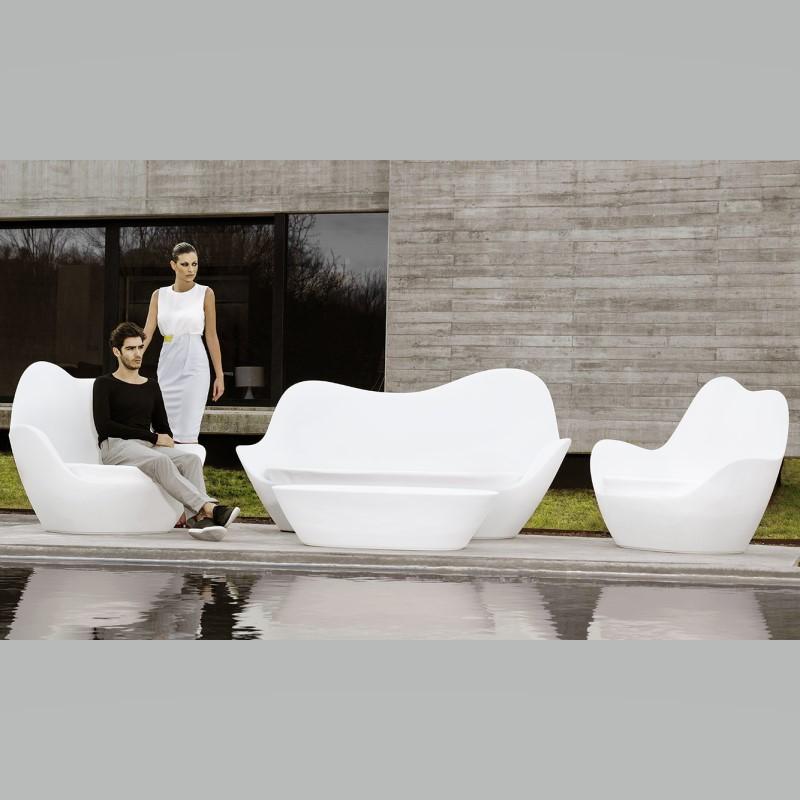 Ensemble de salon de jardin SABINAS - design en résine de polyéthylène recyclable - canapé, fauteuil et table basse - Marque VONDOM_0