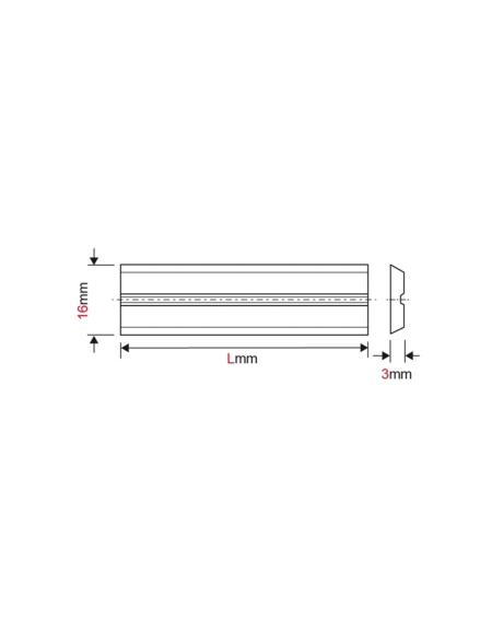 FER DE RABOT CARBURE POUR SYSTEME CENTROLOCK - LONGUEUR 270 MM (L'UNITÉ)