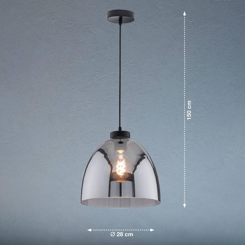 FISCHER & HONSEL SUSPENSION REN, À UNE LAMPE AVEC VERRE FUMÉ