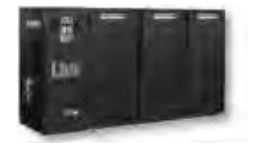 Frigos bouteilles avec groupe incorporé - portes pleines - FI 214 - LED - RAL 7021 - 2 clayettes par porte - 3 niveaux de rangements_0