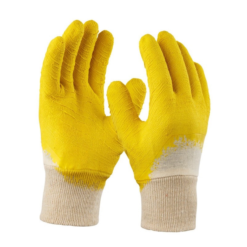 Gants manutention coton enduit latex maconnerie pavage t10_0