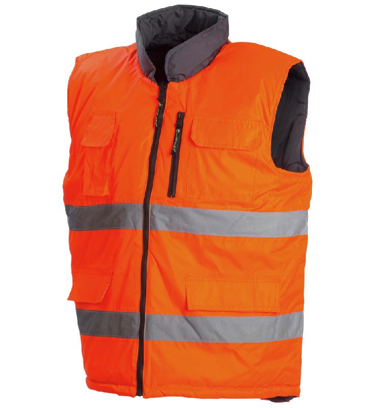 GILET HAUTE VISIBILITÉ RÉVERSIBLE FLASH ORANGE FLUO