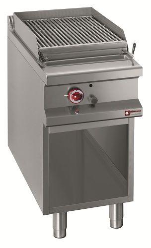 Grill pierre de lave - 1/2 module avec armoire ouverte - grille double face poisson et viande - Diamond_0