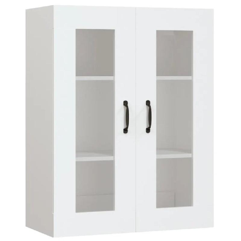 Helloshop26 - Armoire murale suspendue pratique 69,5 x 34 x 90 cm espace de rangement moderne en bois blanc 02_0048024 - blanc verre 3000235072725_0