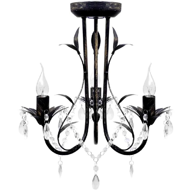 Helloshop26 - Lustre en métal noir style art nouveau salle à manger 30 x 35 cm en métal noir 02_0046252 - noir métal 3000234127563_0