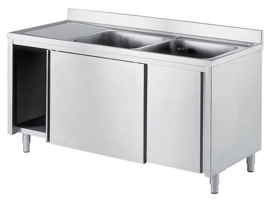 ITALCONCEPT L2G Plonge Placard Inox, 2 Bacs 850mm x 1800mm x 600 mm - 3616350014405_0