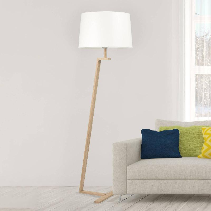 ALUMINOR LAMPADAIRE MEMPHIS LS AVEC ABAT-JOUR TISSU, BLANC