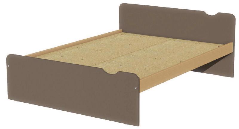 LIT IDENTITÉ SOMMIER AGGLO 140X190 FORME DÉCO ARGENT/BRUN - MANUTAN COLLECTIVITÉS