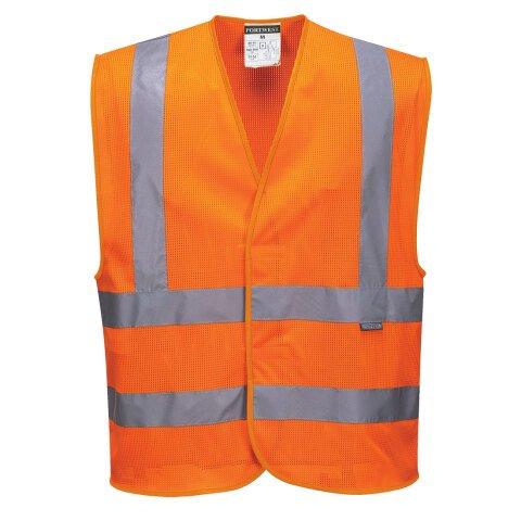 LOT DE 5 - PORTWEST C370 GILET HV MAILLE ORANGE - TAILLE XX/3X