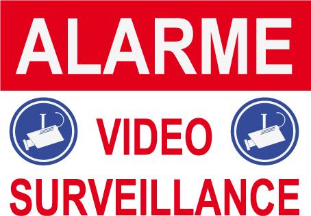 Panneau de dissuasion alarme vidéo surveillance - PVC 3mm - 2 caméras - 300x200mm - Usage intérieur/extérieur_0