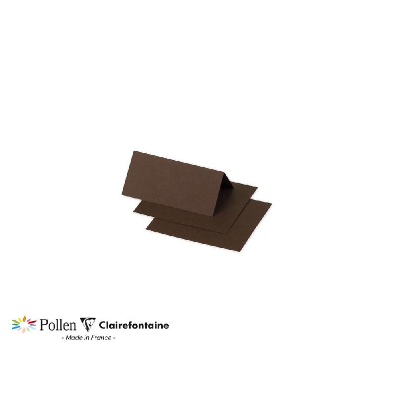 PAQUET DE 25 MARQUE-PLACES POLLEN 85X80MM 210G/M² - CACAO - LOT DE 3
