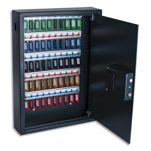 Pavo armoire à clés électronique gris foncé, capacité 50 clés - dimensions : l40 x h56 x p10 cm_0