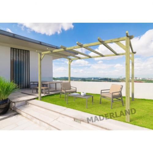 PERGOLA EN BOIS LAMELLÉ-COLLÉ-BARCELONA- 4,2X3 M MADERLAND