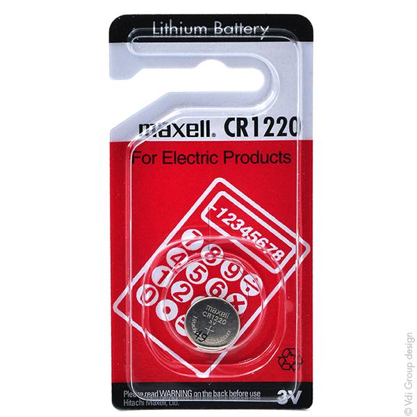 PILE BOUTON LITHIUM BLISTER CR1220 MAXELL 3V 36MAH_0