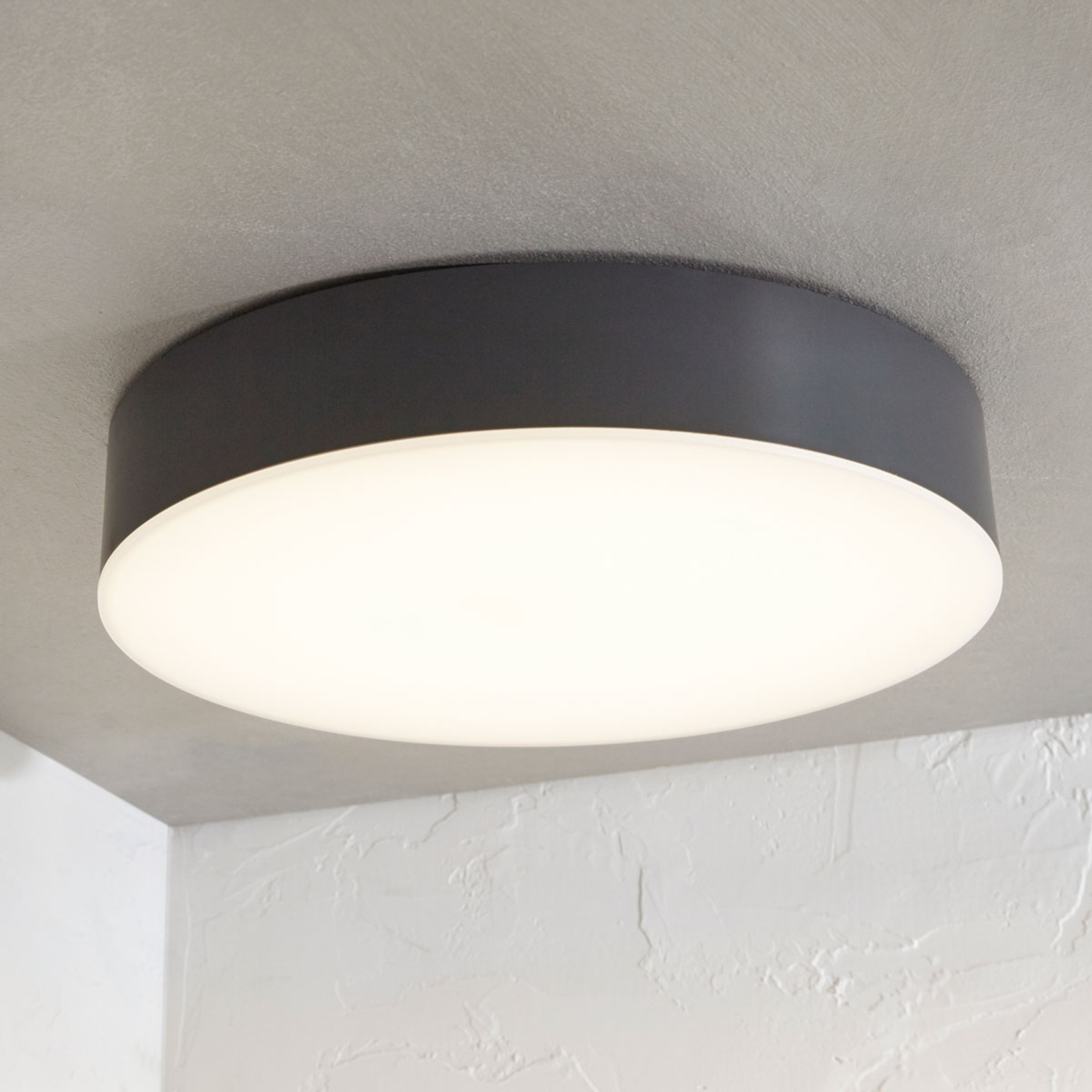 LINDBY PLAFONNIER D\'EXTÉRIEUR LED LAHJA, IP65, GRIS FONCÉ