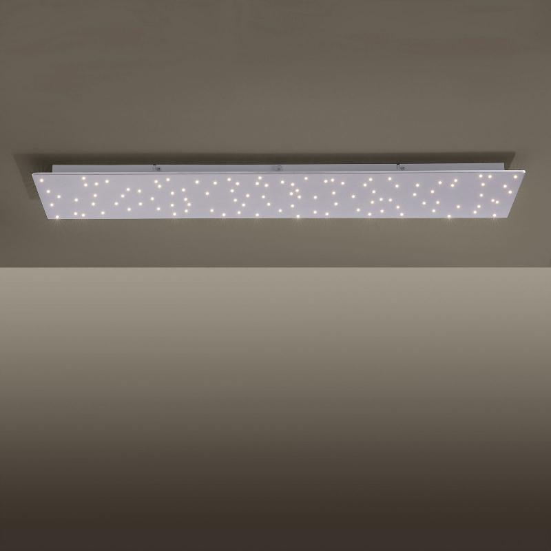 JUST LIGHT. PLAFONNIER LED SPARKLE CCT DIM ACIER 100X45 CM
