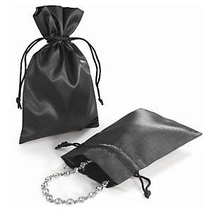 POCHON EFFET SATIN NOIR 12 X 14 CM