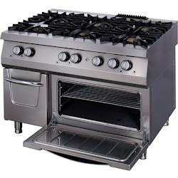 Premium-Chef - 6 brûleurs - Triple unité - Profondeur 90cm - Four inclus - Gaz - 9398502_0